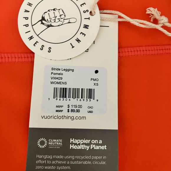 NWT Vuori Stride Legging Pomelo size XS - Picture 7 of 8